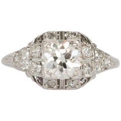 Bague de fiançailles en platine avec diamants de 0,95 carat