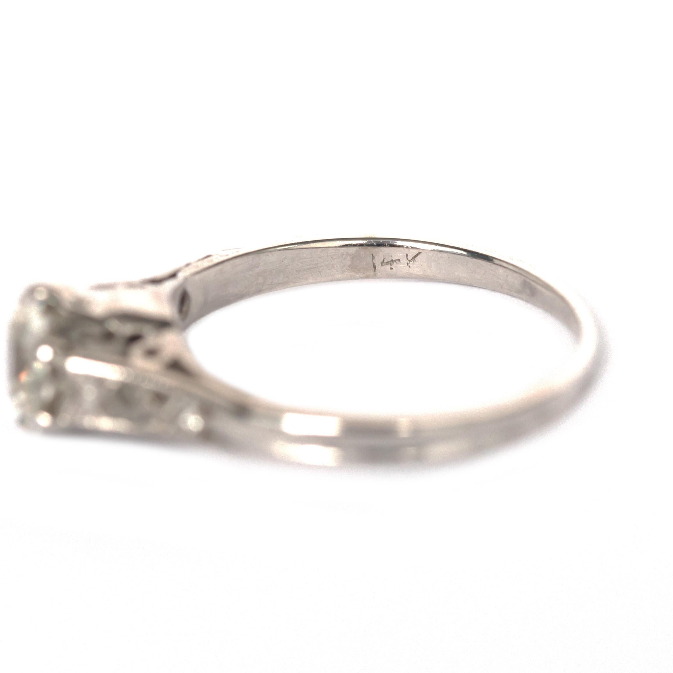 0,95 Karat Diamant-Verlobungsring aus Weißgold für Damen oder Herren im Angebot