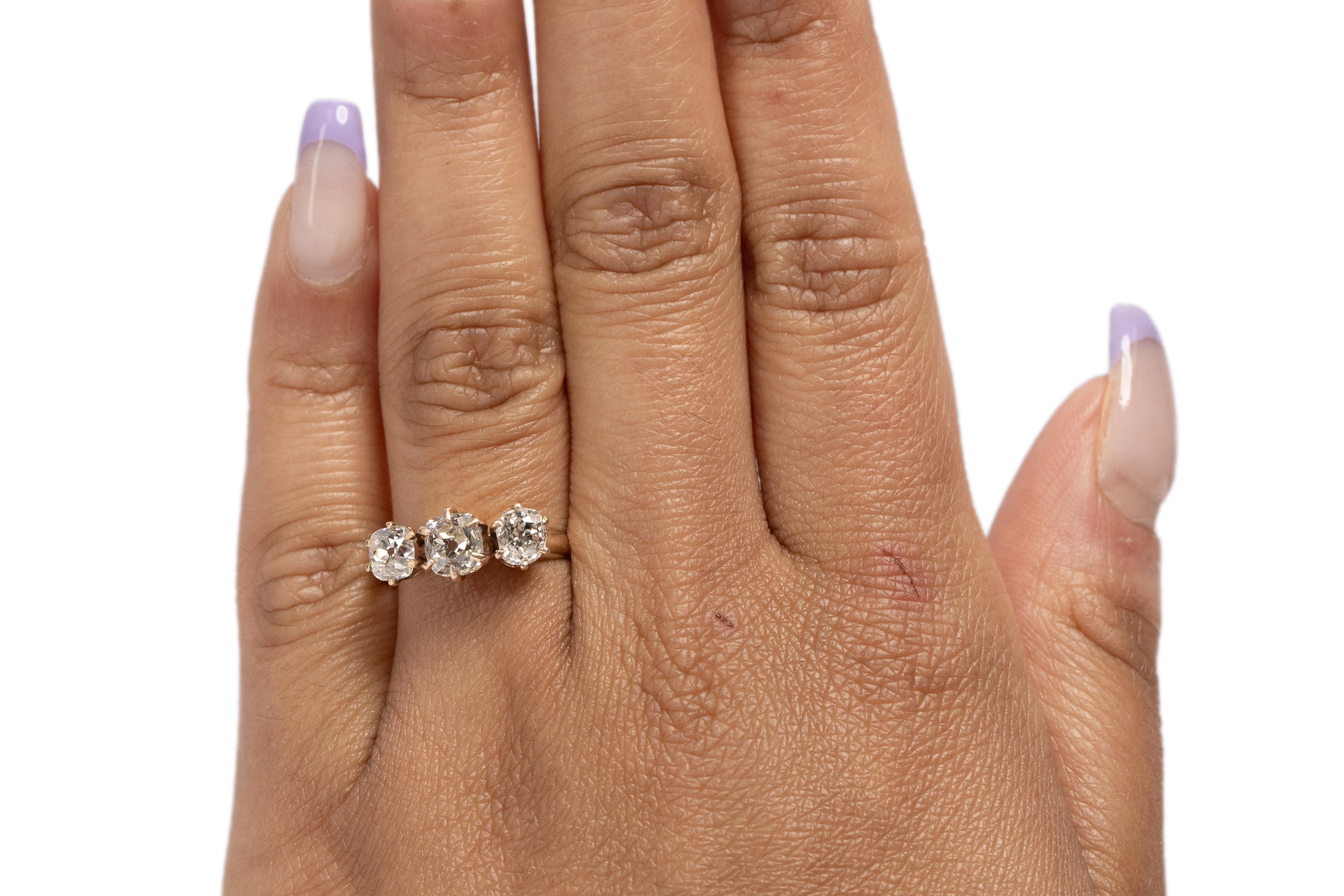 Bague de fiançailles de style édouardien en or jaune 14 carats avec diamants de 0,95 carat Bon état - En vente à Hicksville, NY