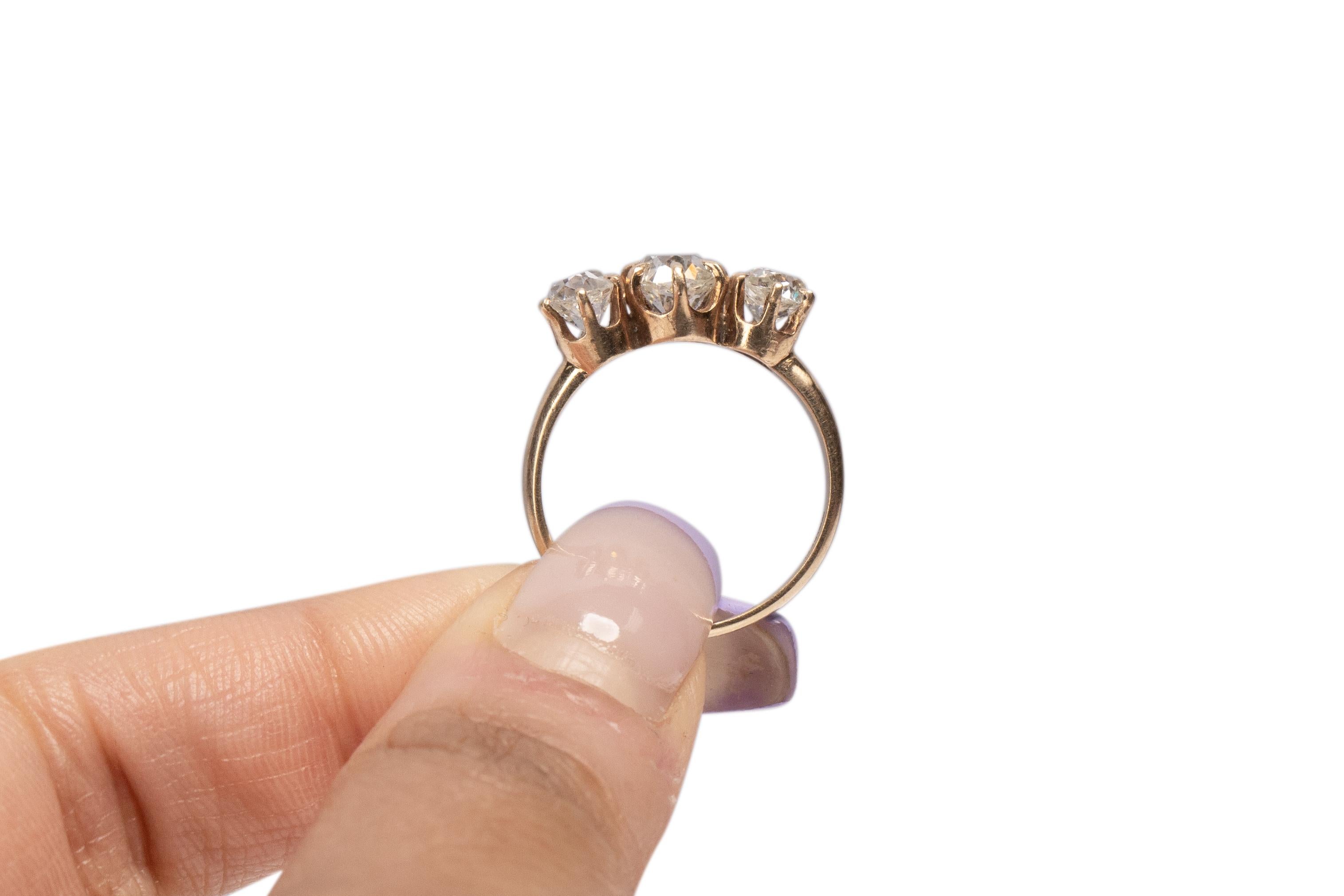 .95 Carat Edwardian Diamond 14 Karat Yellow Gold Engagement Ring In Good Condition For Sale In Atlanta, GA