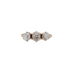 .95 Carat Edwardian Diamond 14 Karat Yellow Gold Engagement Ring