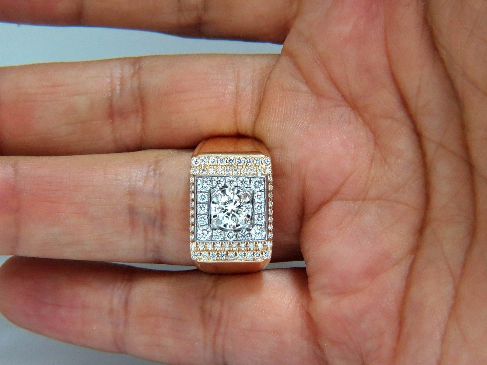.95 Carat Natural Diamonds Men's Ring 18 Karat 1