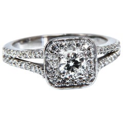 .95 Carat Natural Diamonds Split Shank Mod Ring 14 Karat*