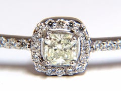 .95 Carat Natural Round Diamond Cluster Halo Bangle Bracelet 14 Karat