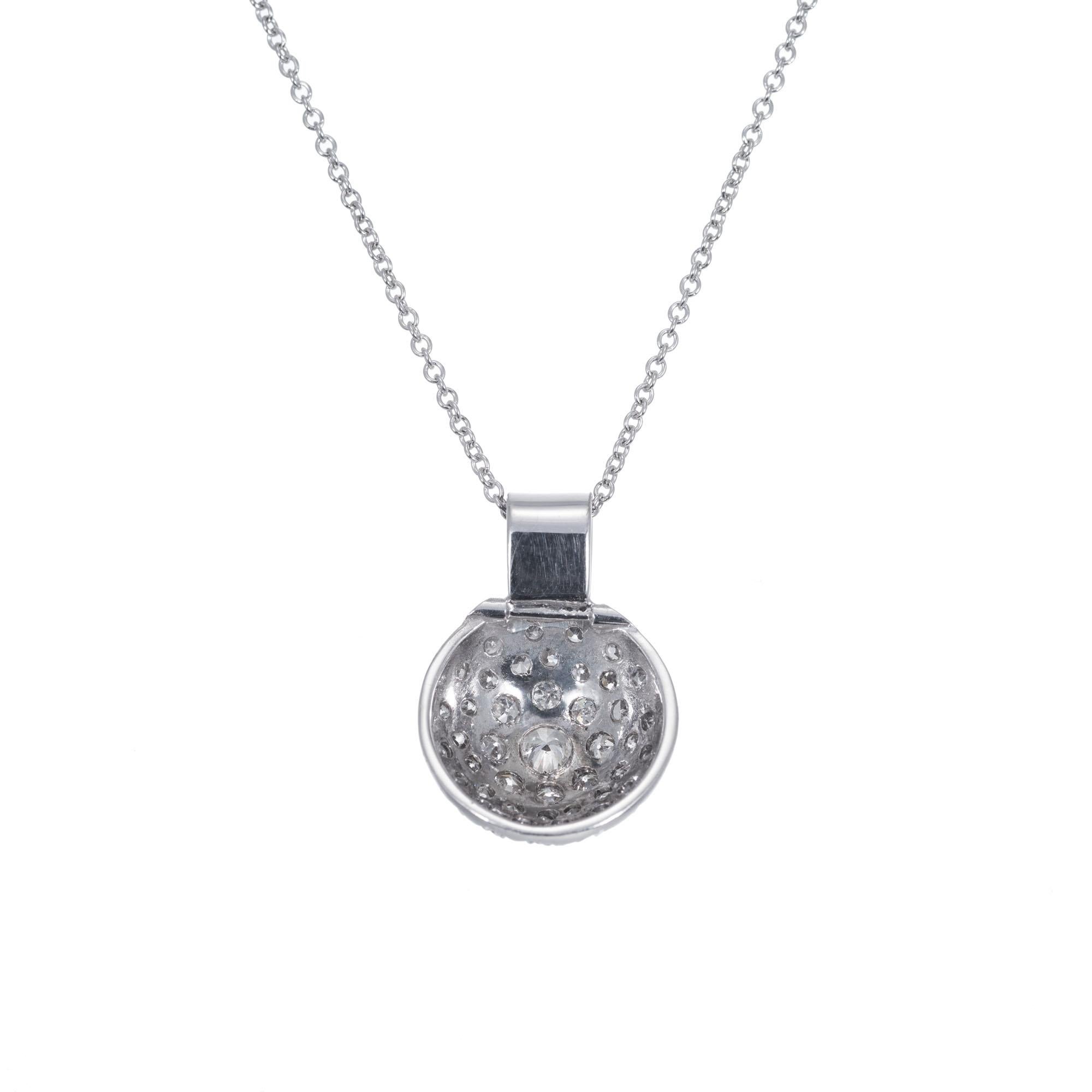 domed round diamond necklace