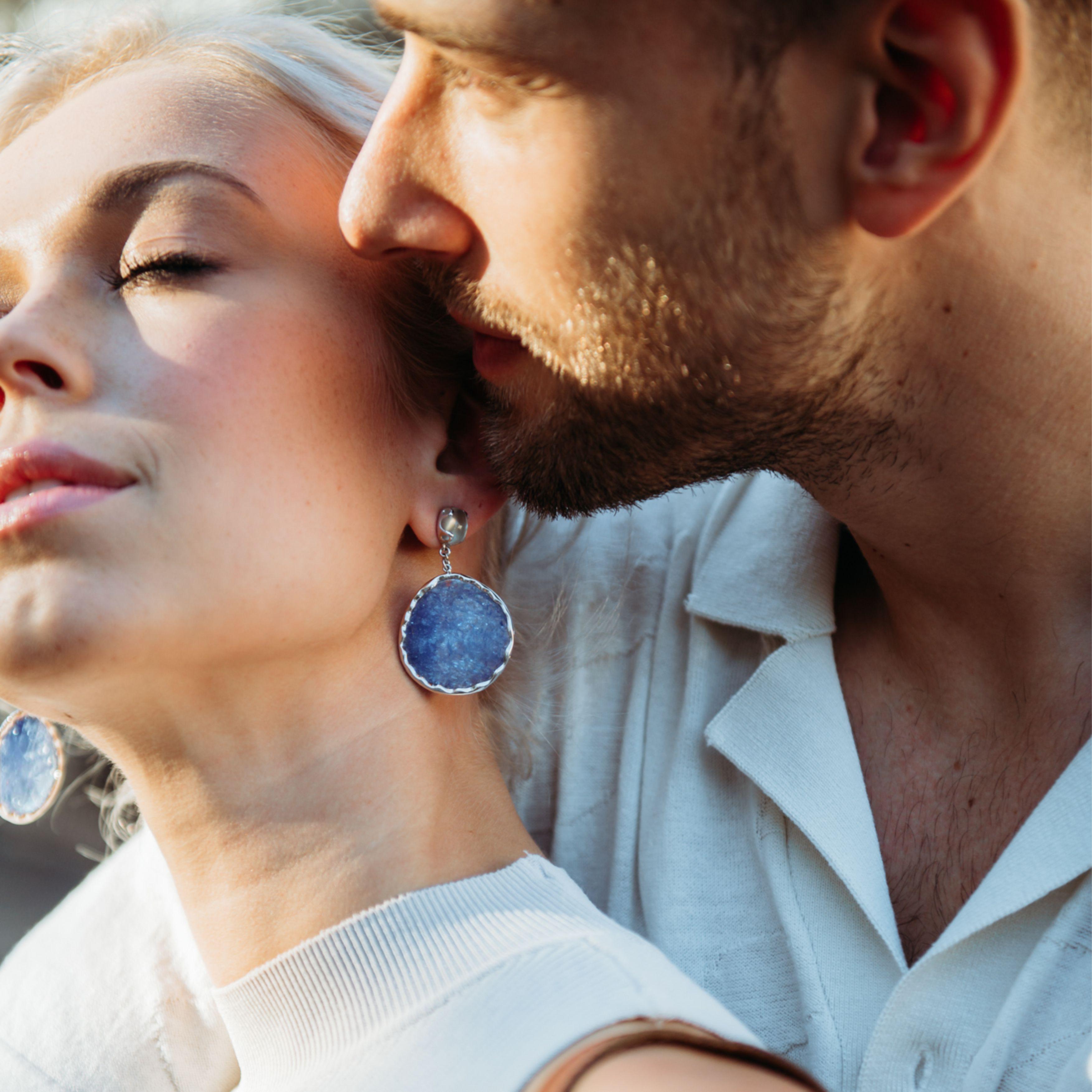 95 Carat Tanzanite and Moonstone Earrings For Sale 4