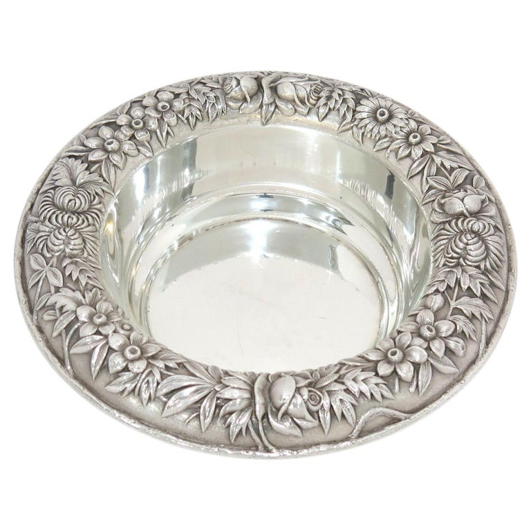Sterling Silver S. Kirk and Son Vintage Floral Repousse Serving Bowl