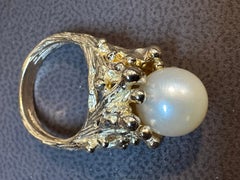 9.5 MM Round Akoya Pearl Ring in 14 Karat Yellow Gold , Size 5.75
