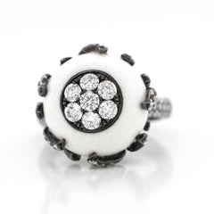 Anillo de cóctel de diamantes de 95 piezas Oro oscurecido, Anillo de diamantes de ágata