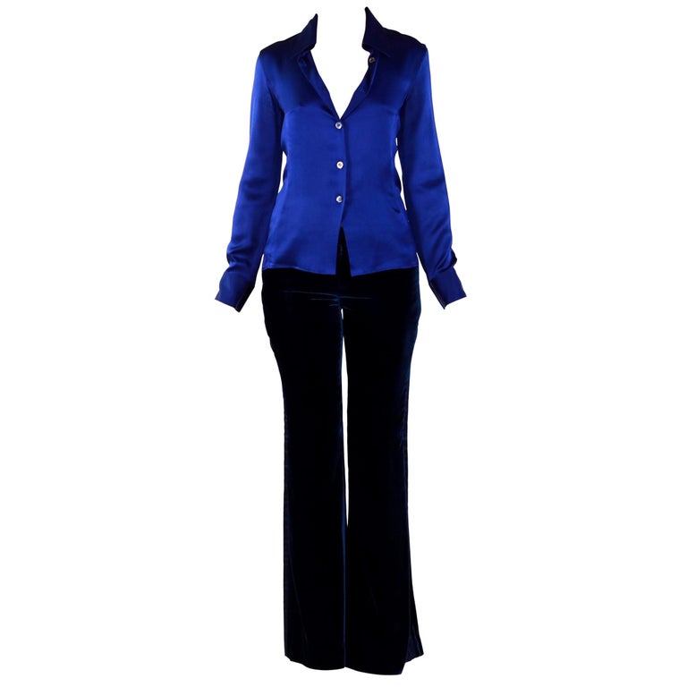 95 Vintage Tom Ford For Gucci Silk Shirt 04 Velvet Pant As Seen Sep Instyle For Sale At 1stdibs