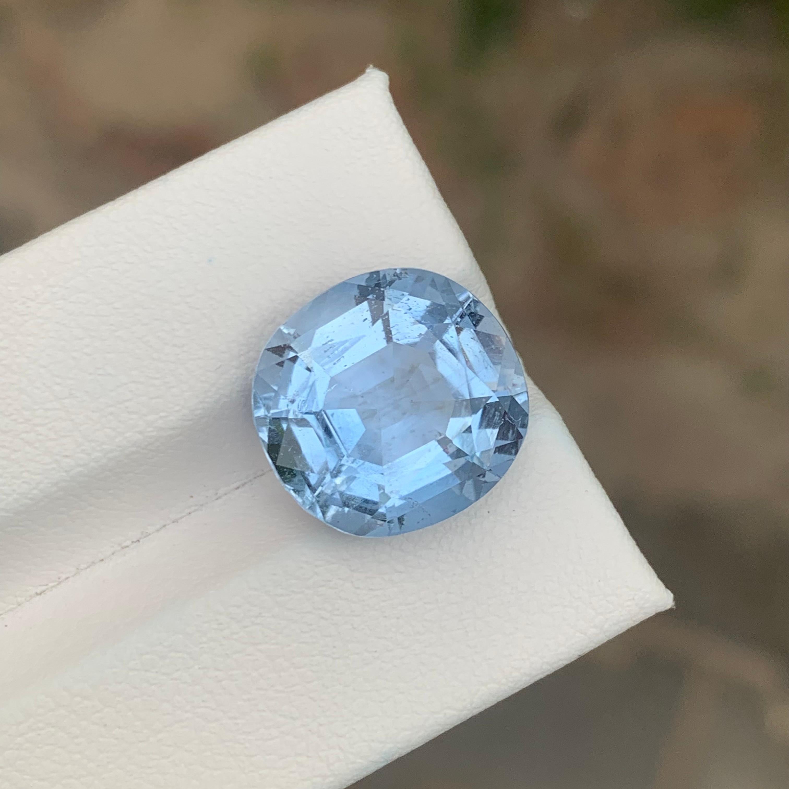 9,50 carati di acquamarina naturale sfusa Goshenite, pietra preziosa a forma di cuscino in vendita 3
