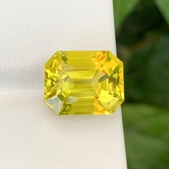 9,50 Carati Nature Sciolto Giallo brillante Citrino Taglio Smeraldo Gemma Africana