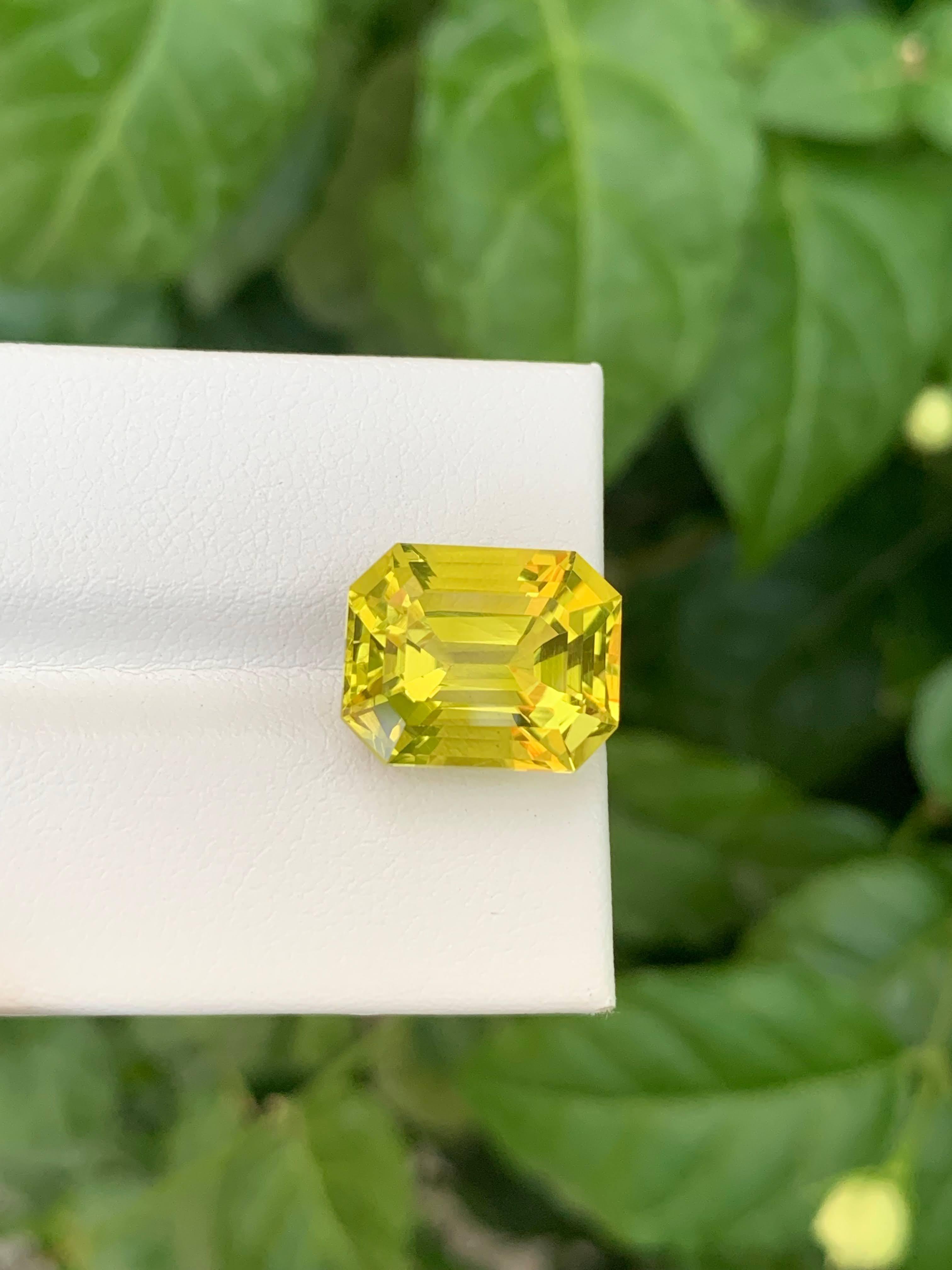 9,50 Carati Nature Sciolto Giallo brillante Citrino Taglio Smeraldo Gemma Africana In condizioni Nuovo in vendita a Bangkok, TH
