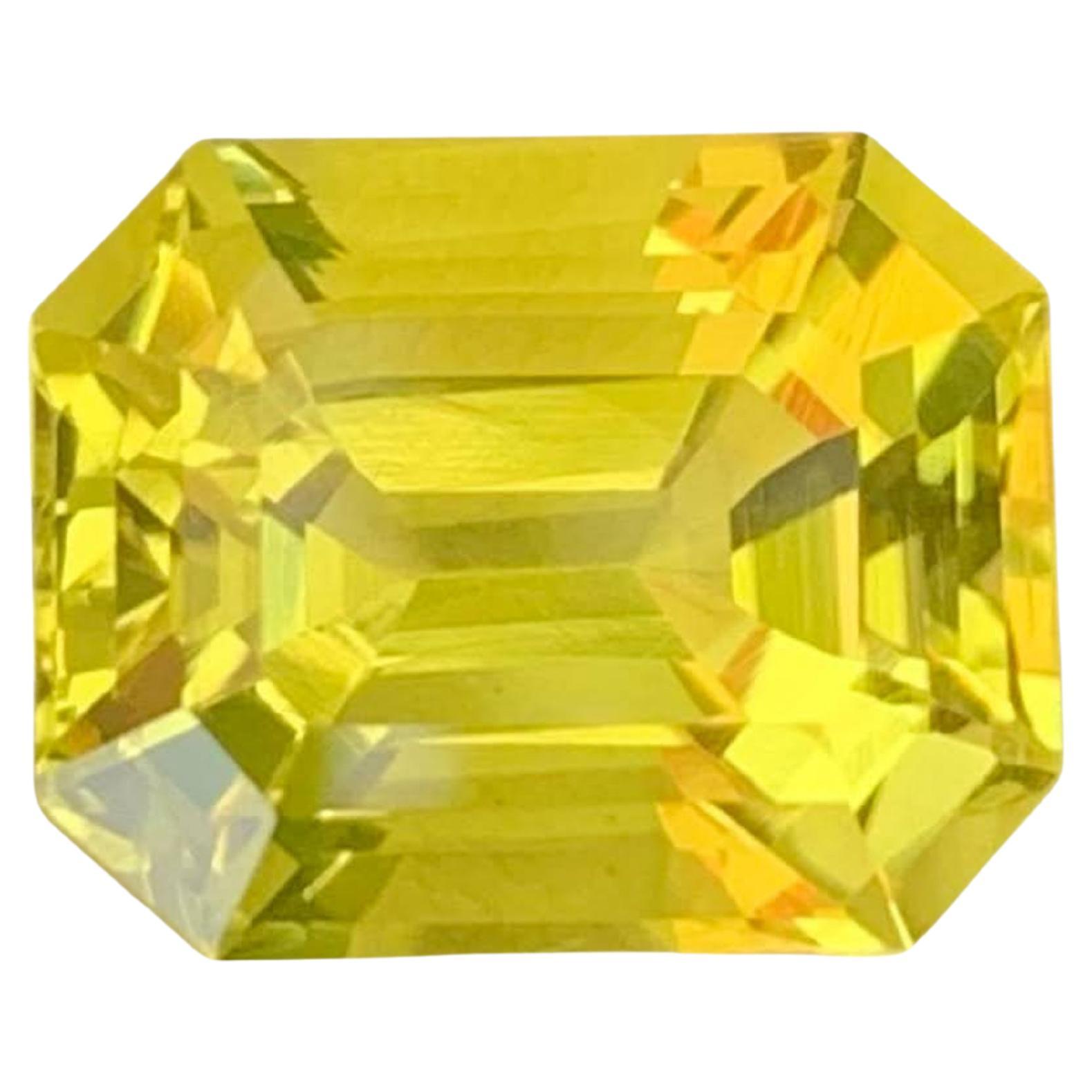9,50 Carati Nature Sciolto Giallo brillante Citrino Taglio Smeraldo Gemma Africana