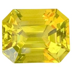 9.50 Carat Natural Loose Bright Yellow Citrine Emerald Cut African Gemstone