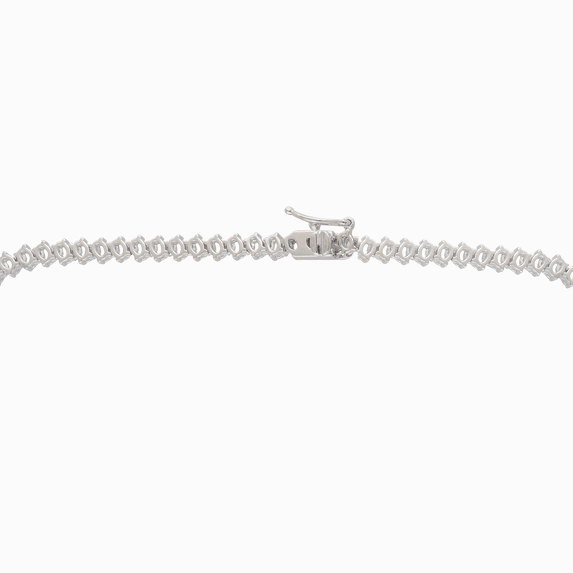 Oval Cut 9.50 Carat Oval Shape Diamond Necklace 14 Karat White Gold Handmade Fine Jewelry For Sale