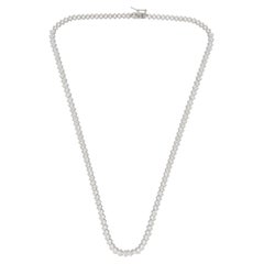 9.50 Carat Oval Shape Diamond Necklace 18 Karat White Gold Handmade Fine Jewelry