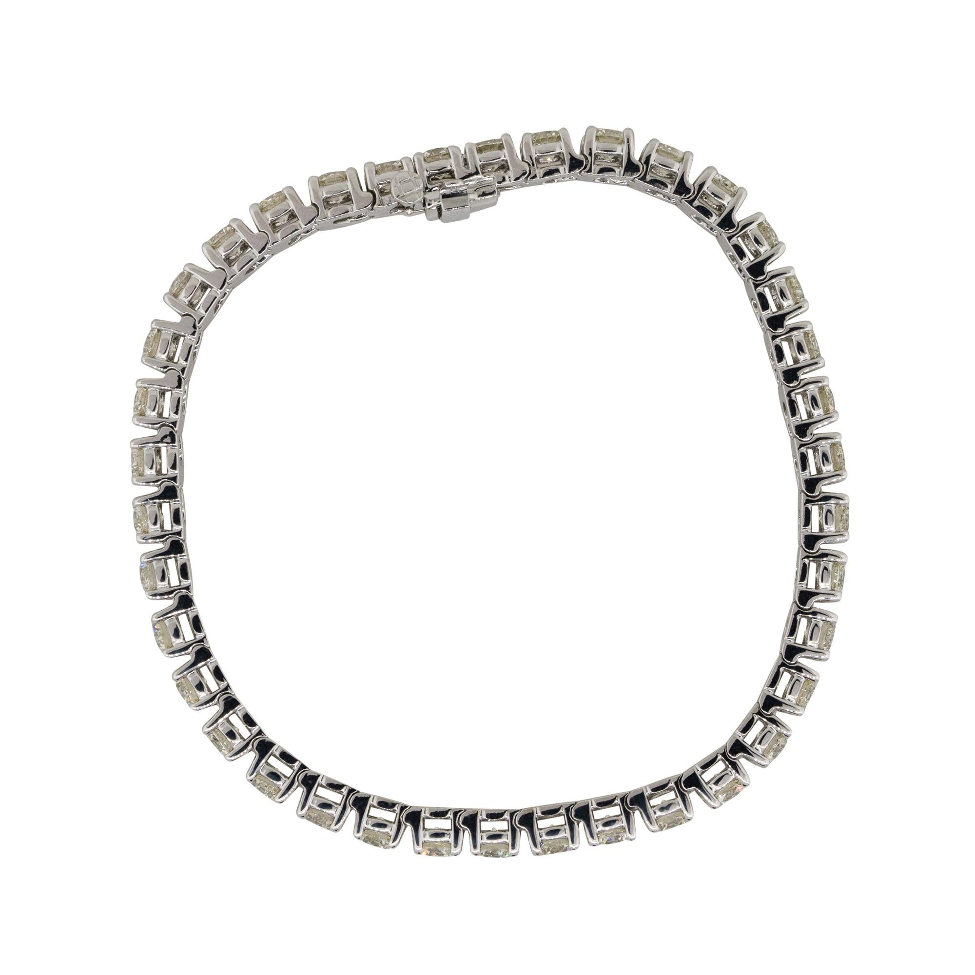 Women's 9.50 Carat Round Diamond Tennis Bracelet 14 Karat in Stock