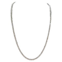 9.50 Carat Round Natural Diamond Buttercup Necklace 14 Karat White Gold 18

