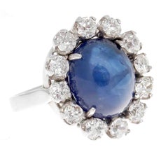 9.50 Carat Sapphire Diamond Gold Cocktail Ring