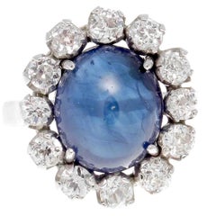 9.50 Carat Sapphire Diamond Gold Cocktail Ring