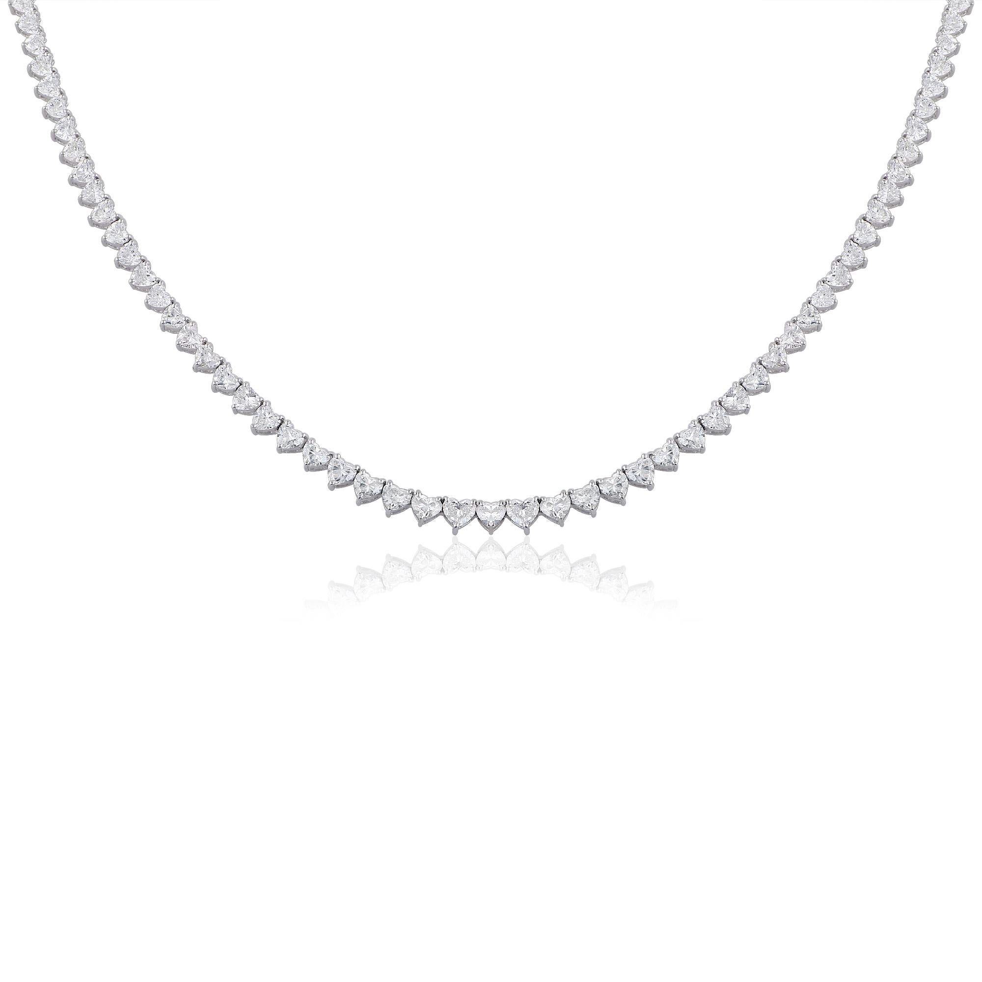 The centerpiece of this necklace is the exquisite heart-shaped diamond, weighing an impressive 9.50 carats. This diamond is meticulously cut and polished to maximize its brilliance and fire, creating a captivating display of light and sparkle. With