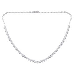 9.50 Carat SI/HI Heart Shape Diamond Necklace 18 Karat White Gold Fine Necklace