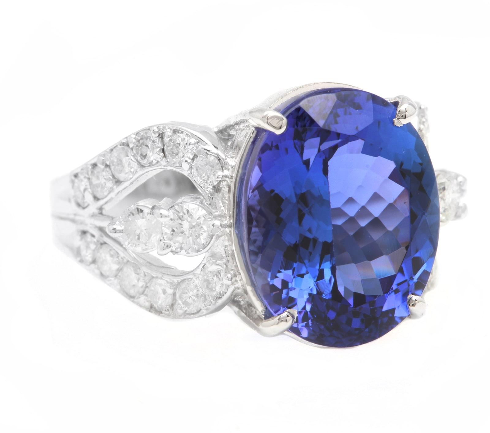 9.50 Carats Natural Very Nice Looking Tanzanite and Diamond 14K Solid White Gold Ring

Suggested Replacement Value: Approx.  $10,000.00

Total Natural Oval Cut Tanzanite Weight is: Approx. 8.50 Carats 

Tanzanite Measures: Approx. 14.00 x 11.00mm
