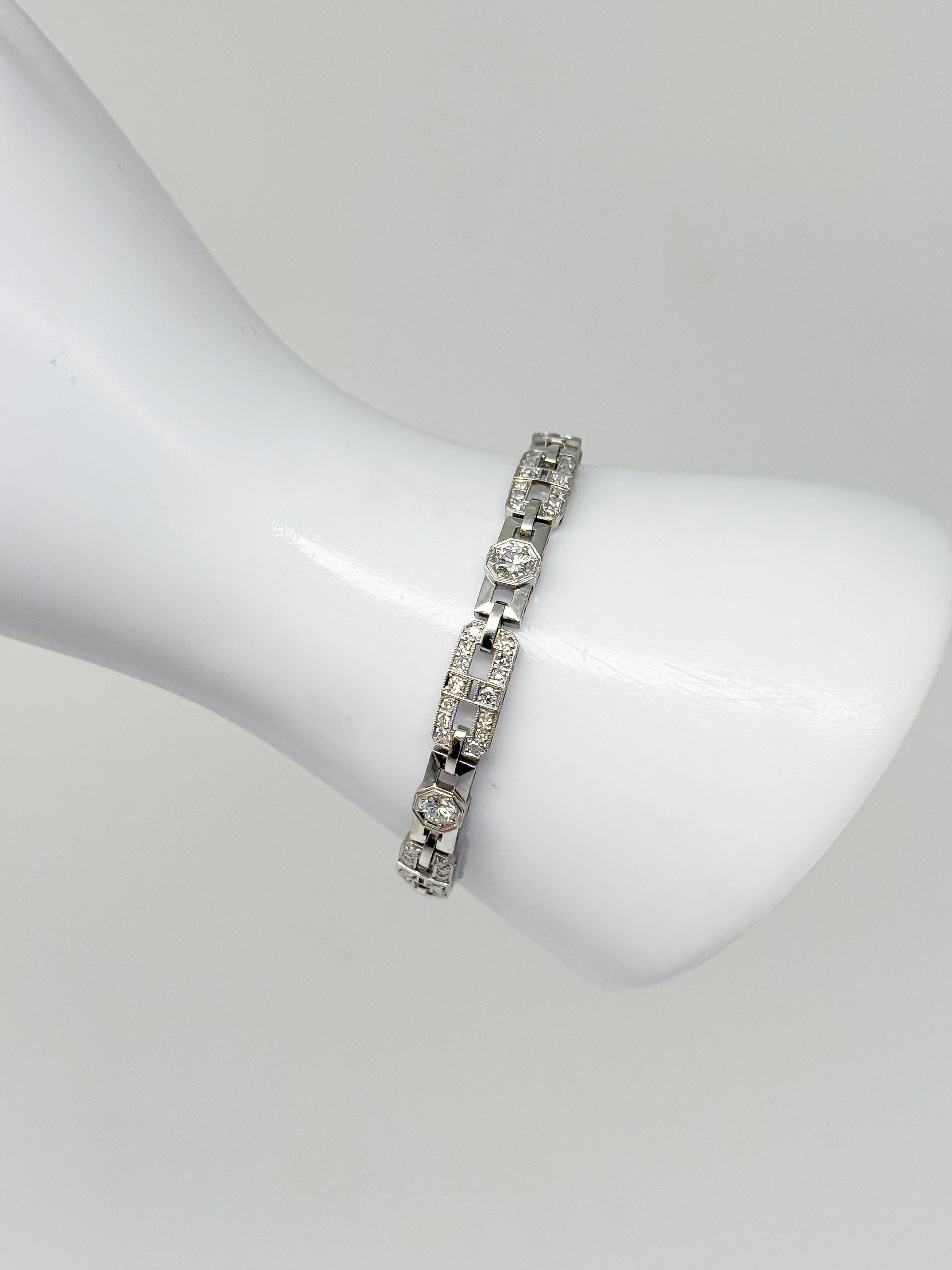 Pulsera de platino 950 con diamantes, certificada en Bueno estado para la venta en Berlin, DE