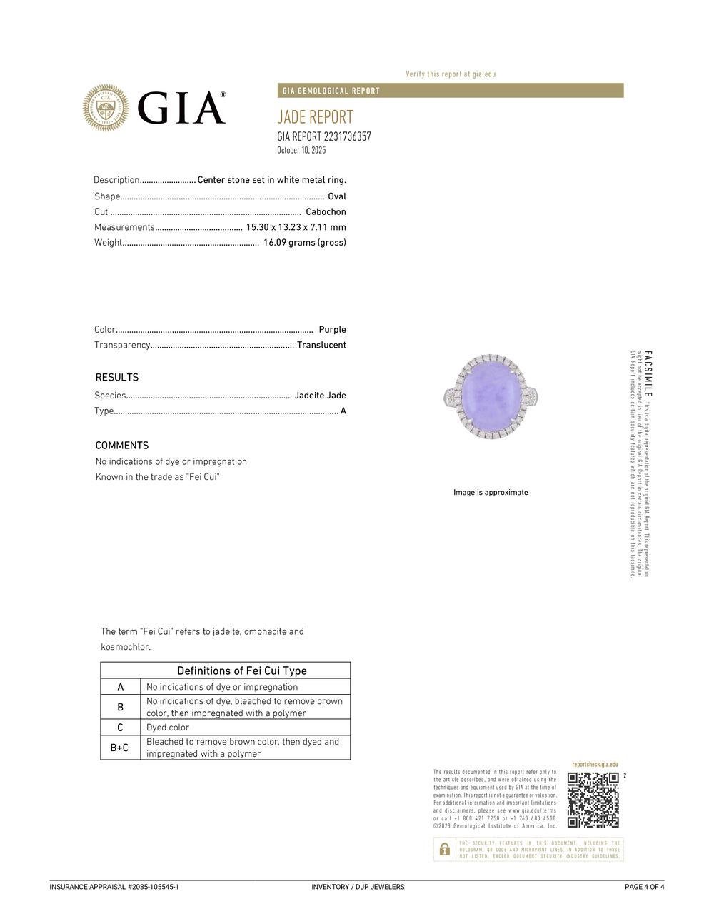 Colgante Anillo Cóctel Platino 950 Gia Tipo a 10.09ct Jade Púrpura Halo Diamante en venta 5