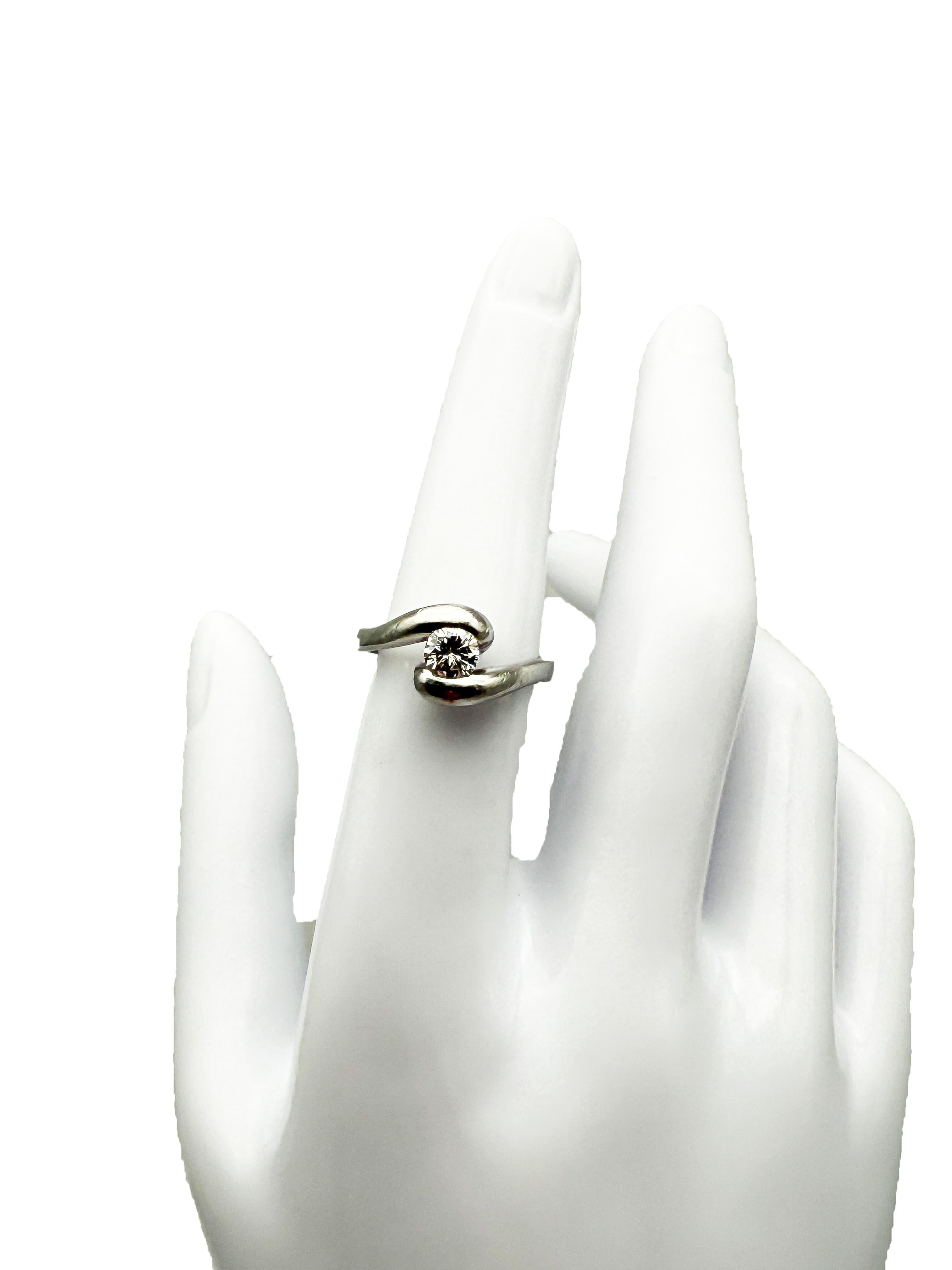 Taglio brillante Anello in platino 950 con diamanti in vendita