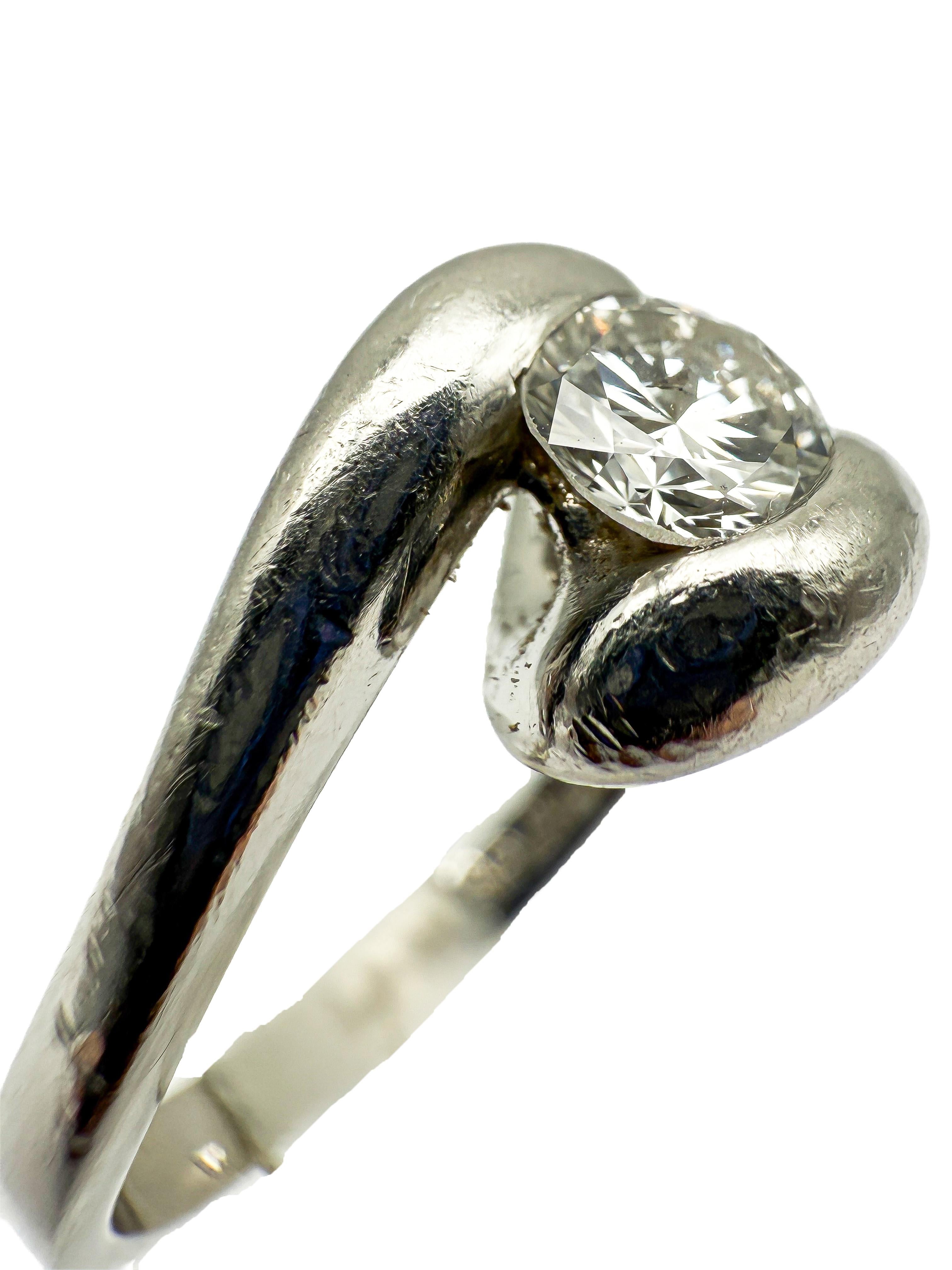 Anello in platino 950 con diamanti In condizioni buone in vendita a Berlin, DE