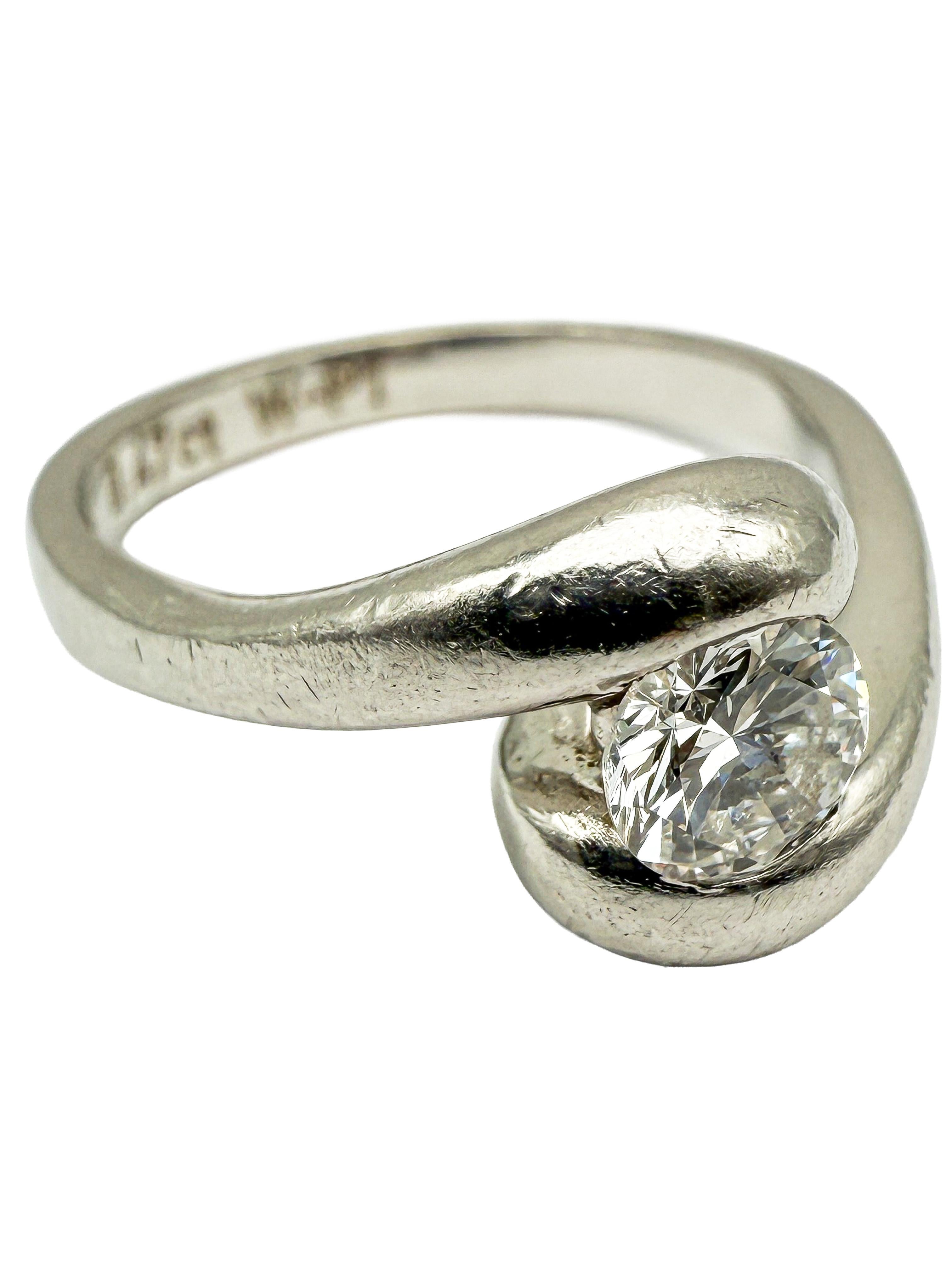 da uomo o donna Anello in platino 950 con diamanti in vendita