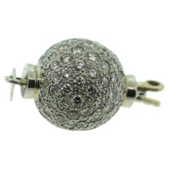 950 Plt. Gold Full Ball 14.1x25 mm Diamonds Clasp