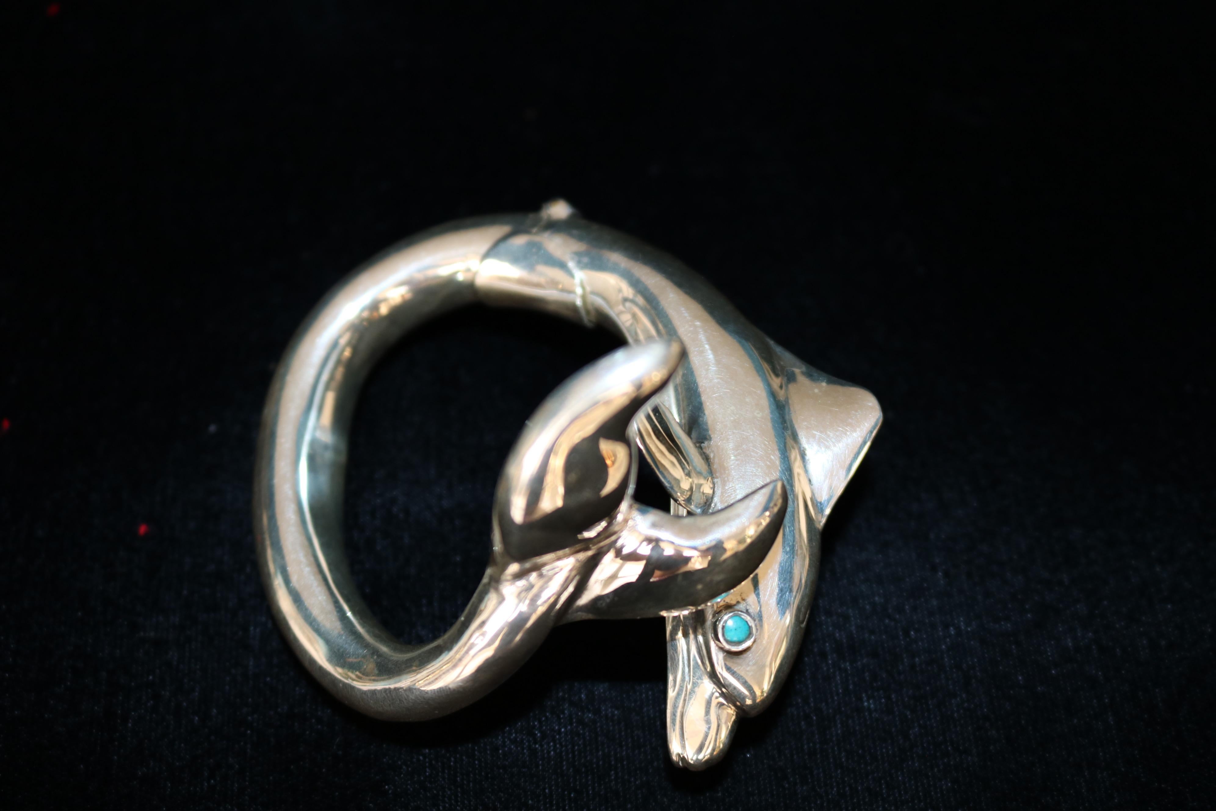This Dolphin Bangle Bracelet was beautifully handcrafted with the highest quality of 950 Sterling silver.
This piece on your wrist will not go unnoticed. As one of our favorite pieces of our animal collection finished with a silky polished ; the