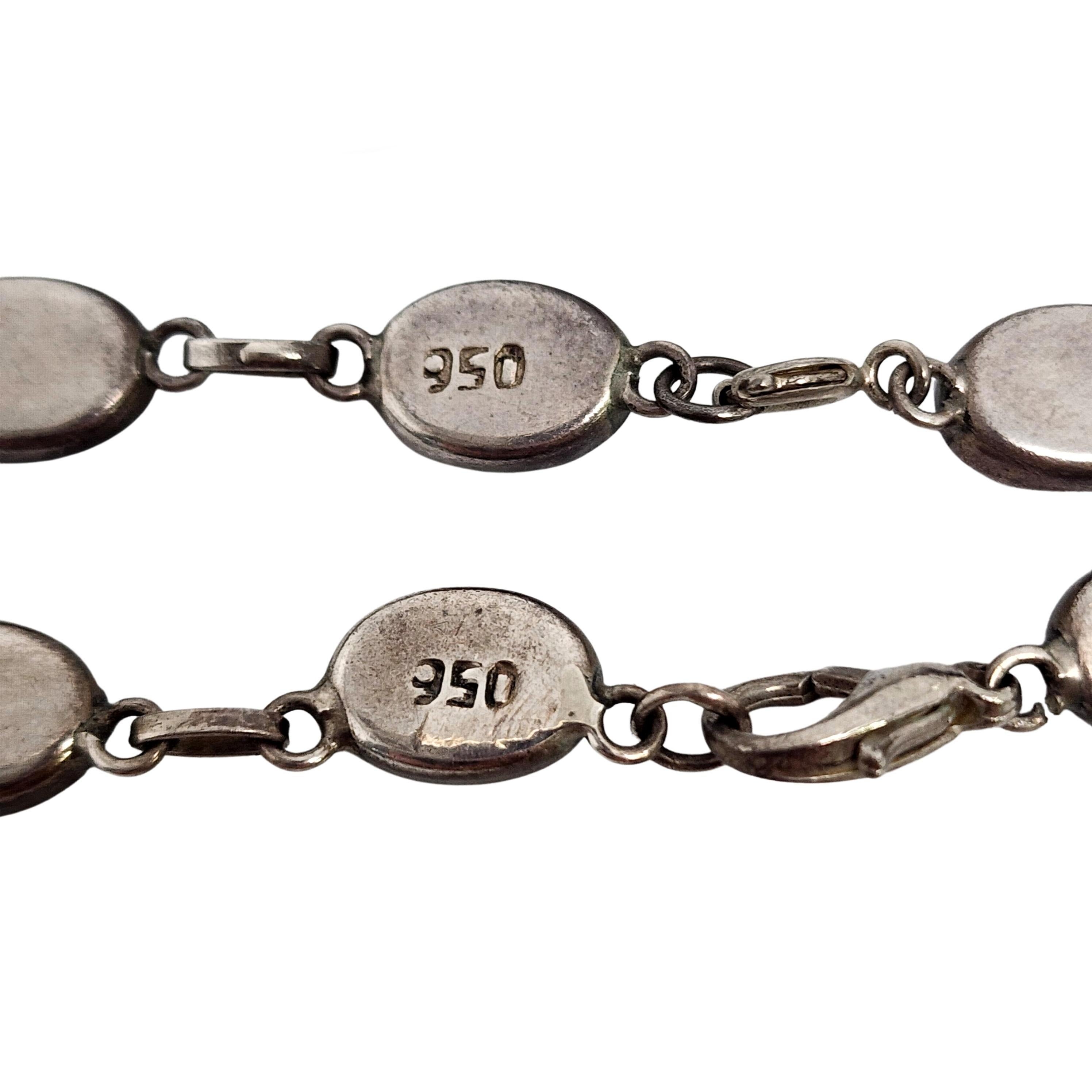 950 Silver Lapis Lazuli Pyramid Necklace & Bracelet Set #13370 For Sale 3