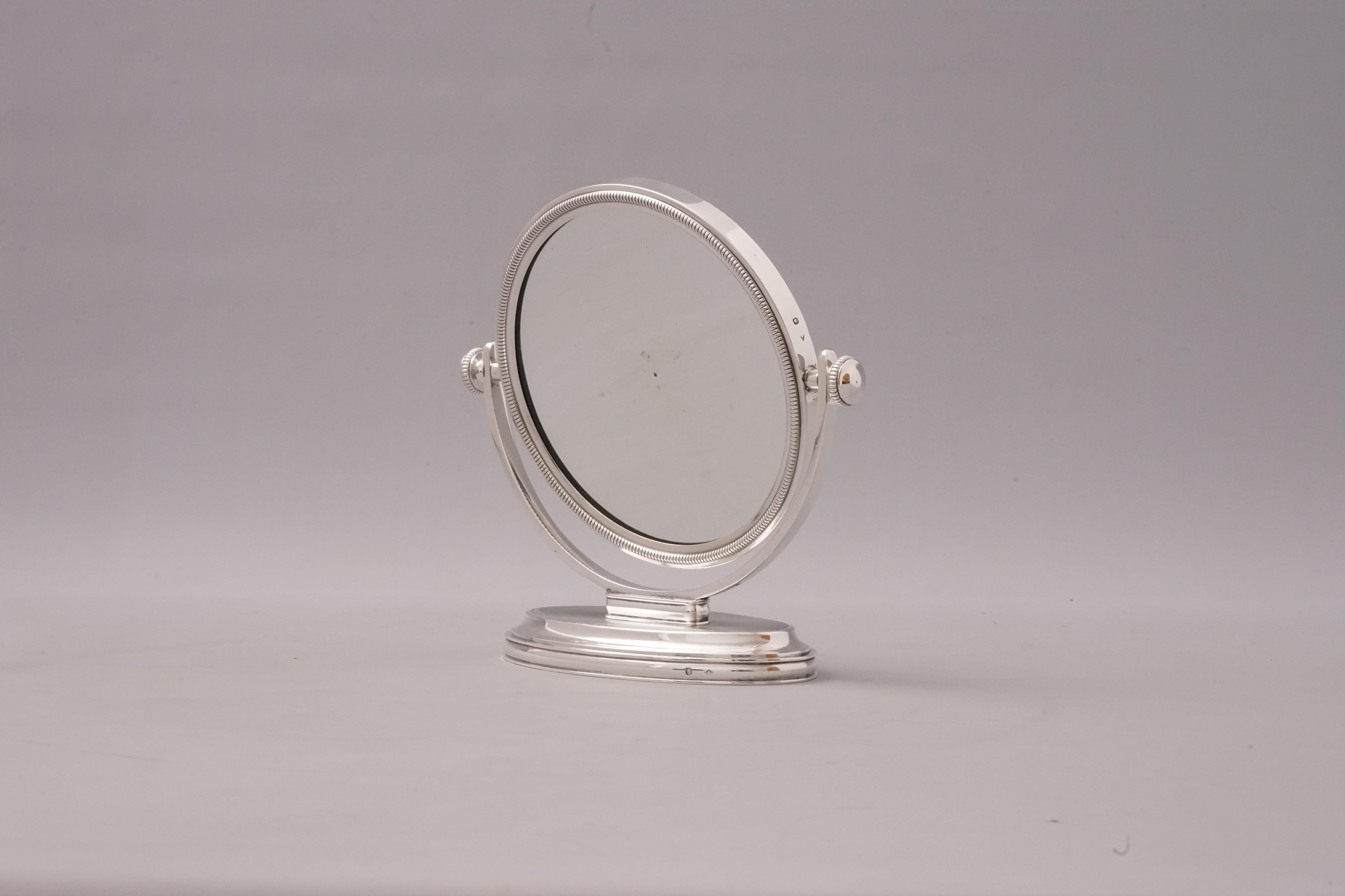 950 Silberner Tischspiegel von Hermès Paris (20. Jahrhundert) im Angebot