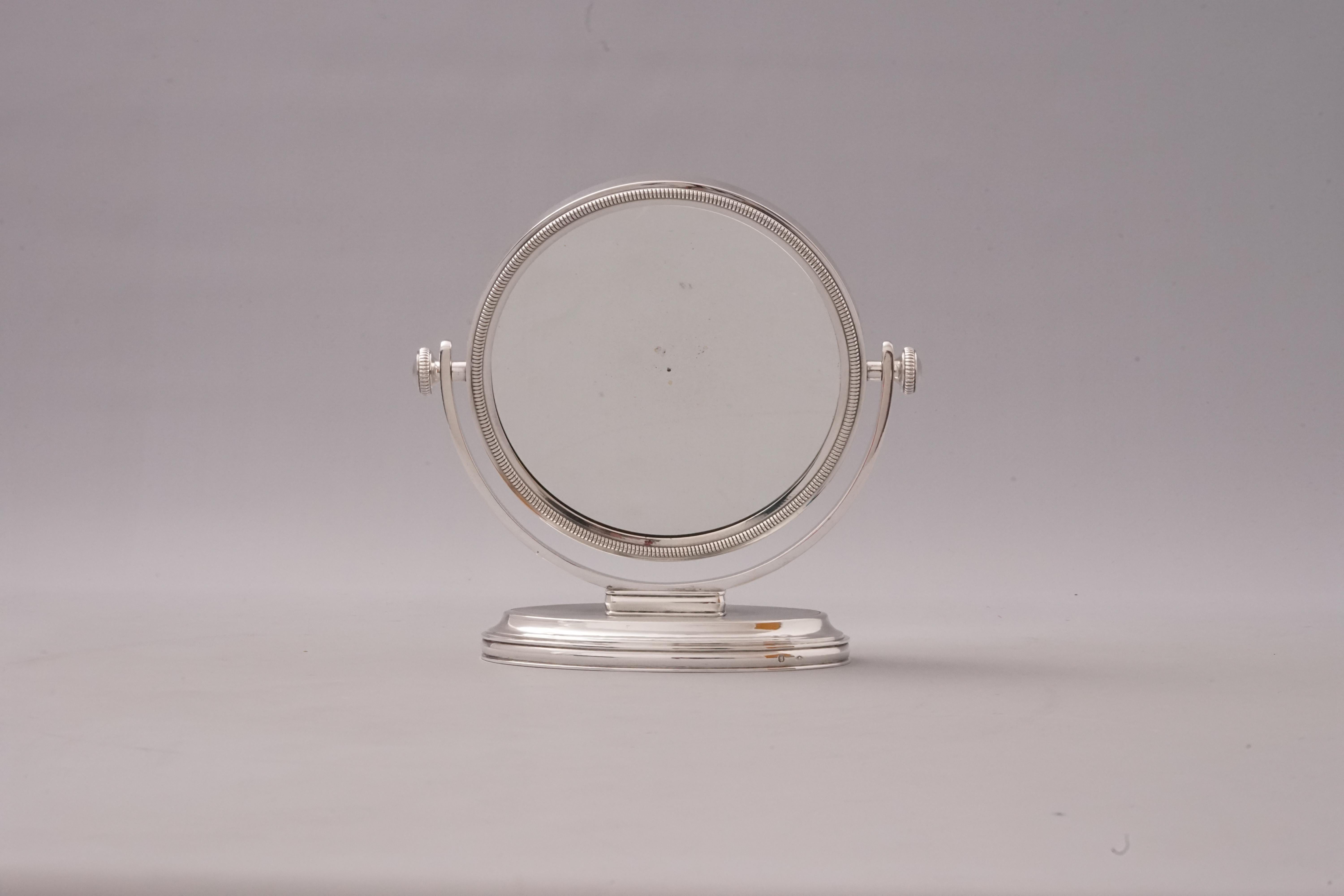 20th Century 950 Silver Table Mirror by Hermès Paris For Sale