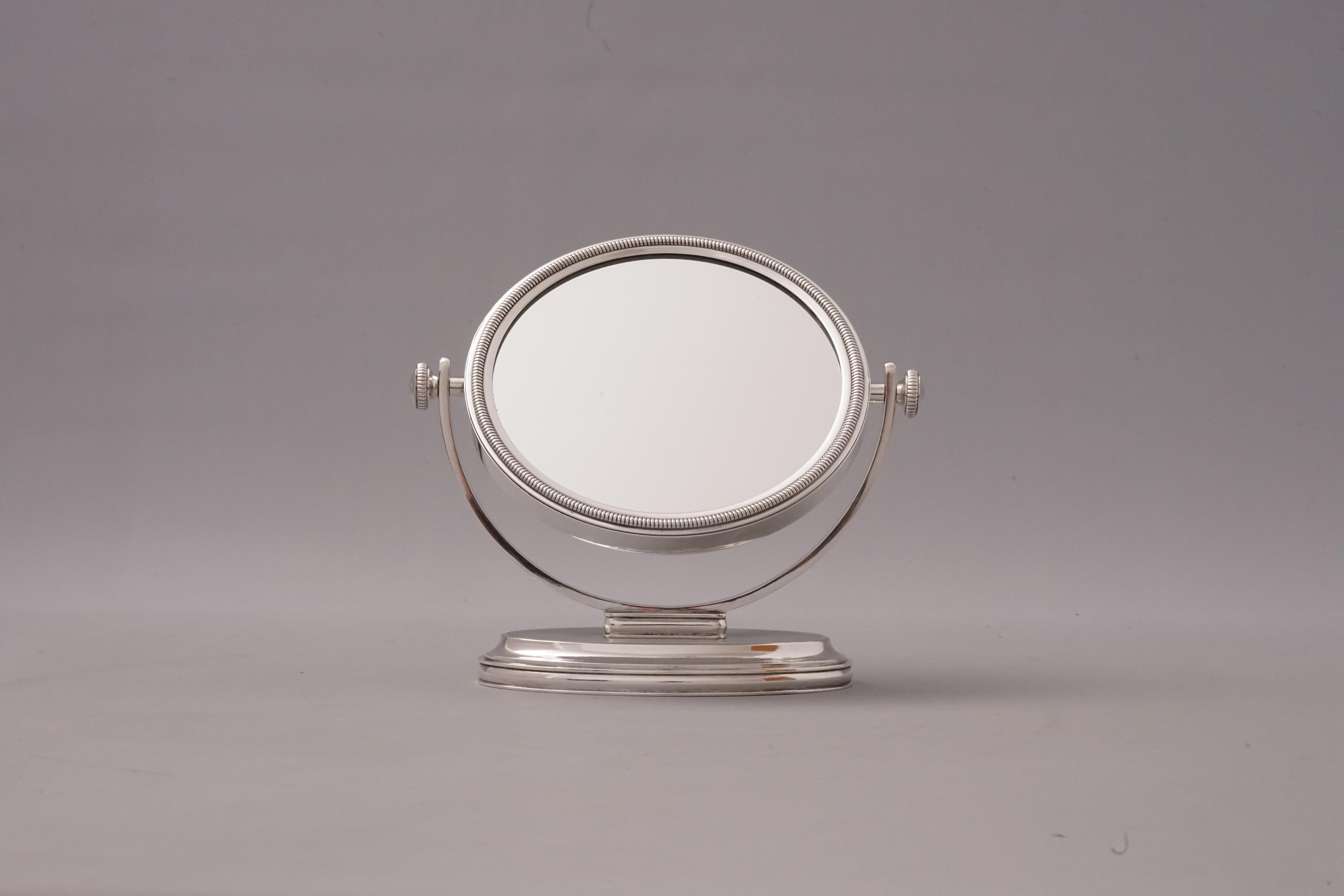 950 Silver Table Mirror by Hermès Paris For Sale 1
