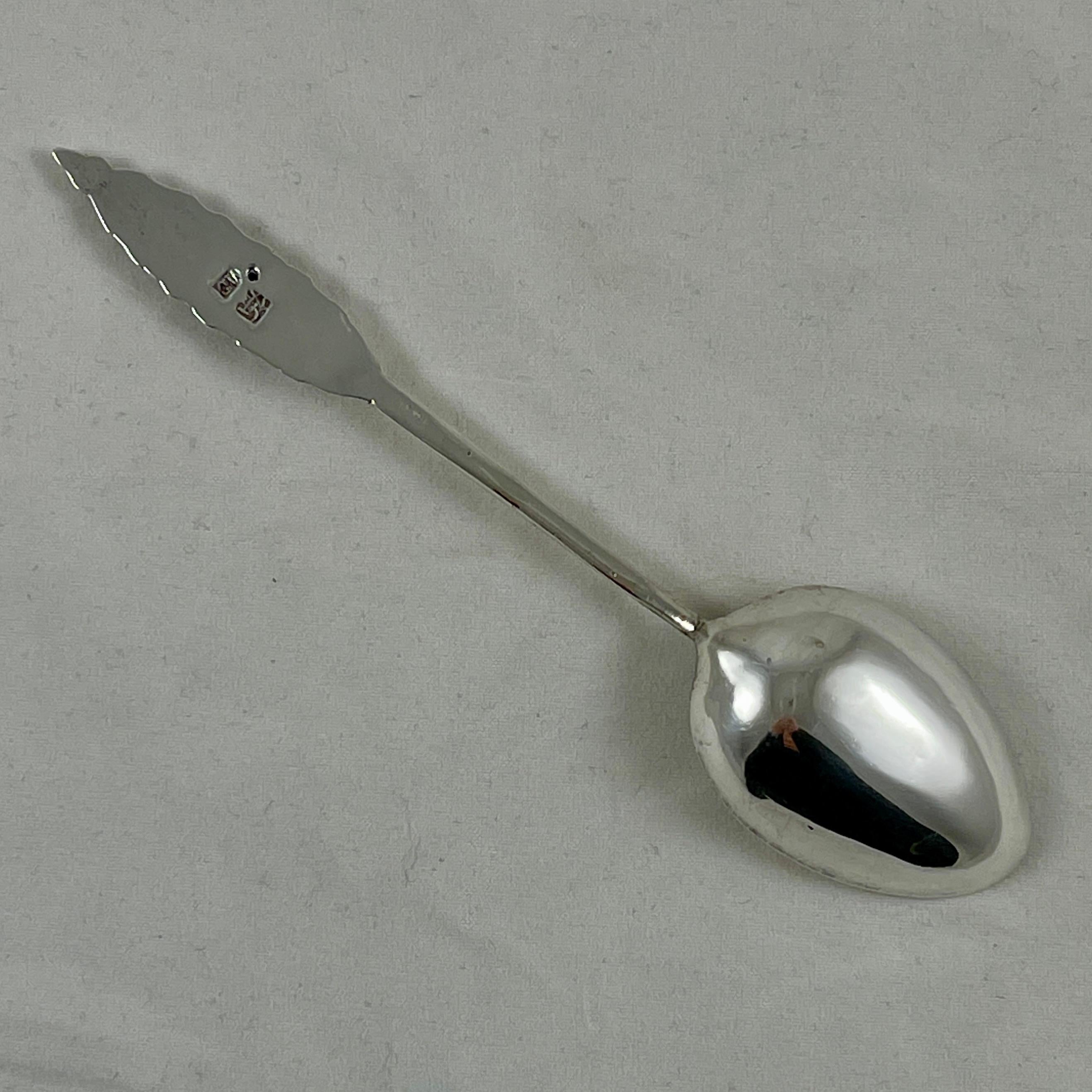 Anglo-Japanese 950 Sterling Silver Asian Aesthetic Japanese Pagoda Souvenir Spoon, 1930s 