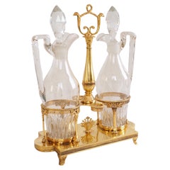 Antique Vermeil (gilt sterling silver) oil and vinegar set - early 19th century - 1808
