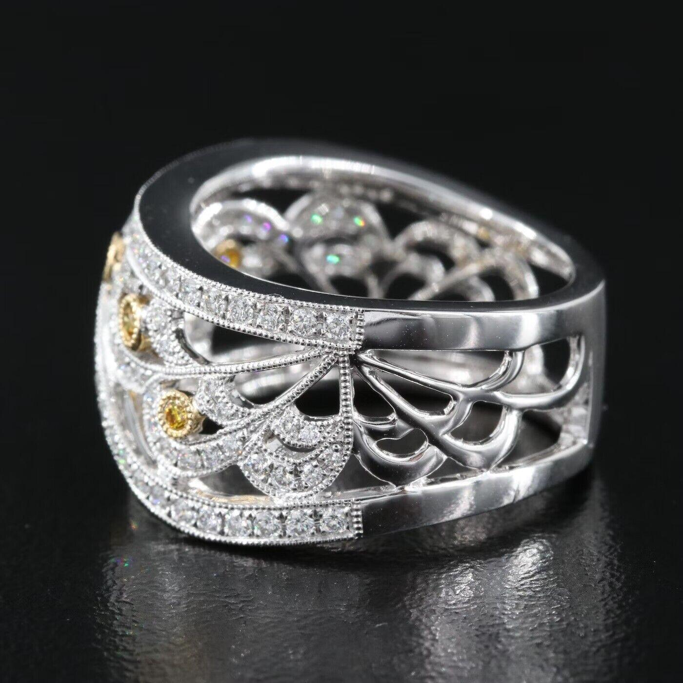 $9500 / New / Jye’s Designer 1.03 Ct Diamond Ring / 18K White Gold / Super Fancy In New Condition For Sale In Rancho Mirage, CA