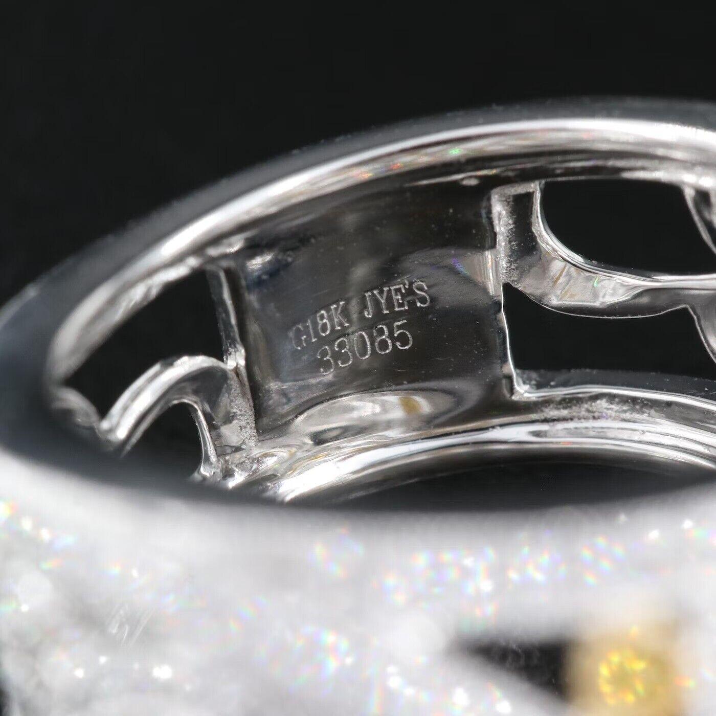 $9500 / New / Jye’s Designer 1.03 Ct Diamond Ring / 18K White Gold / Super Fancy For Sale 1
