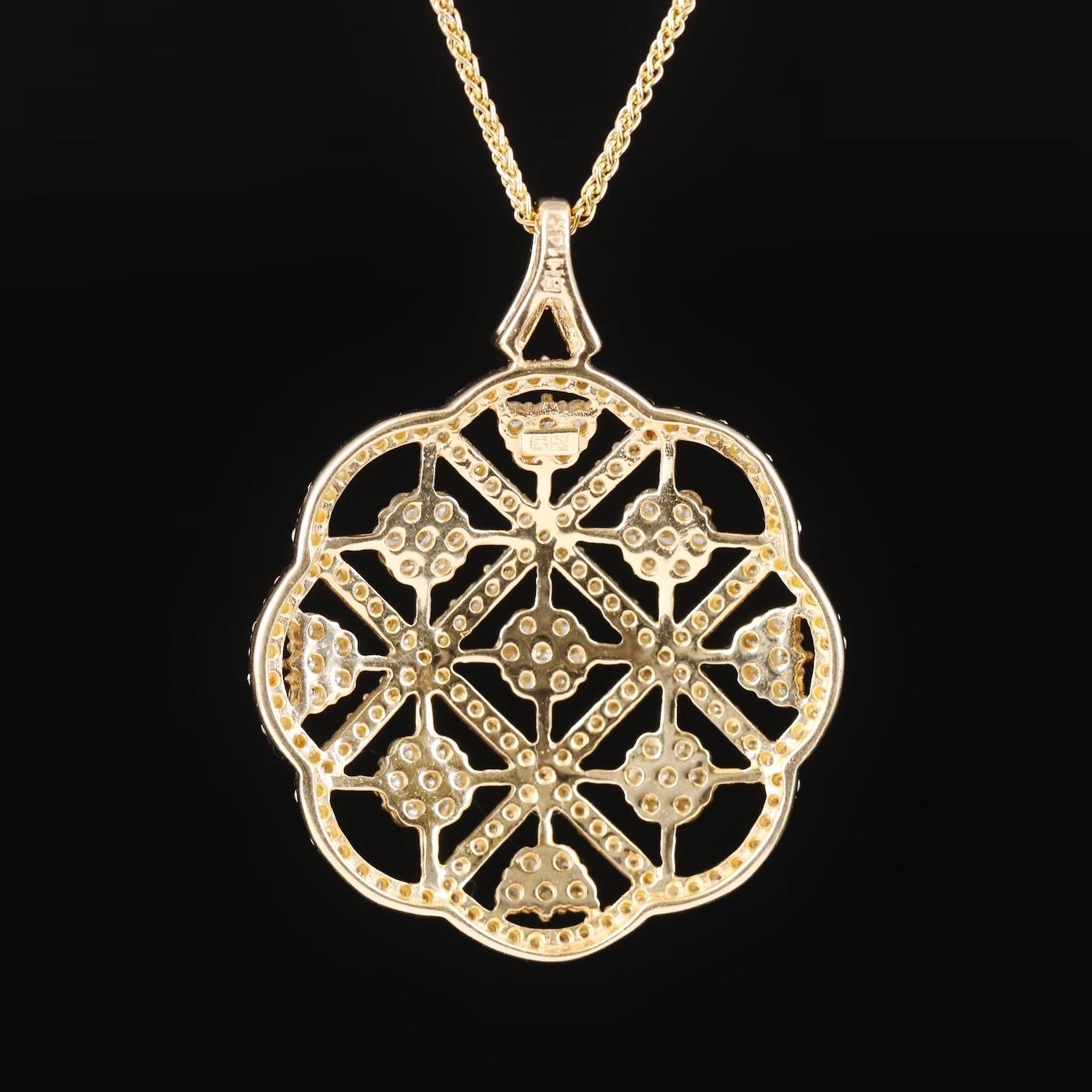 Women's $9500 / New / Limited Edition / Effy 2.2 Ct Diamond Octofoil Necklace / 14k
