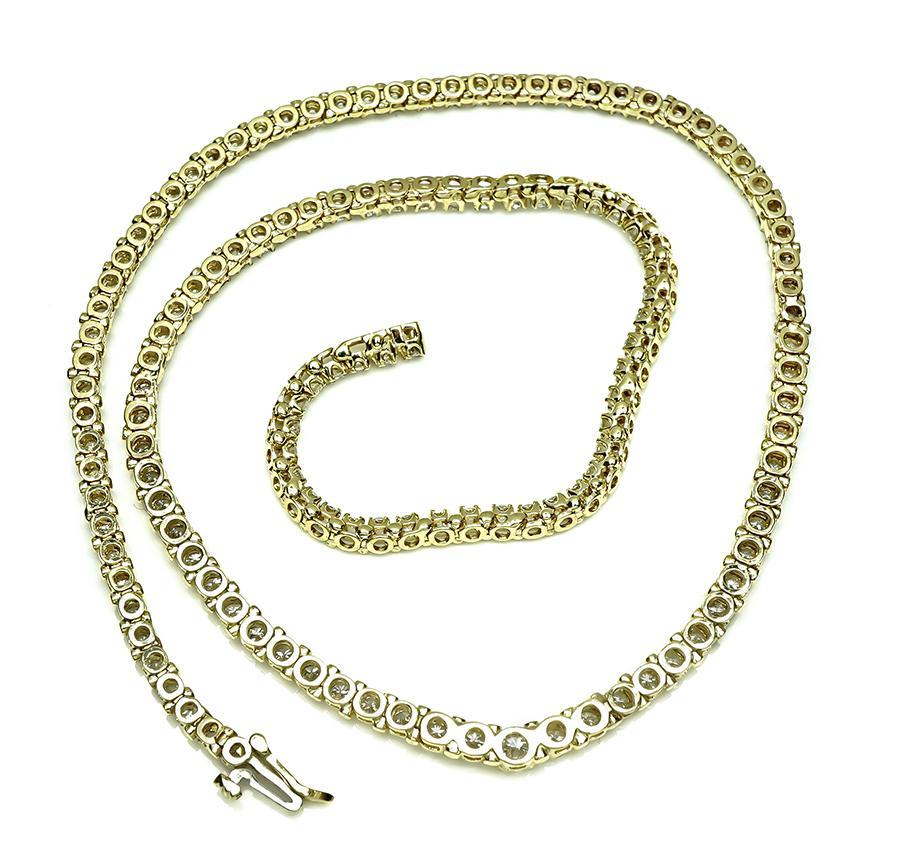 Collana Tennis in oro con diamanti 9.50ct In condizioni buone in vendita a New York, NY