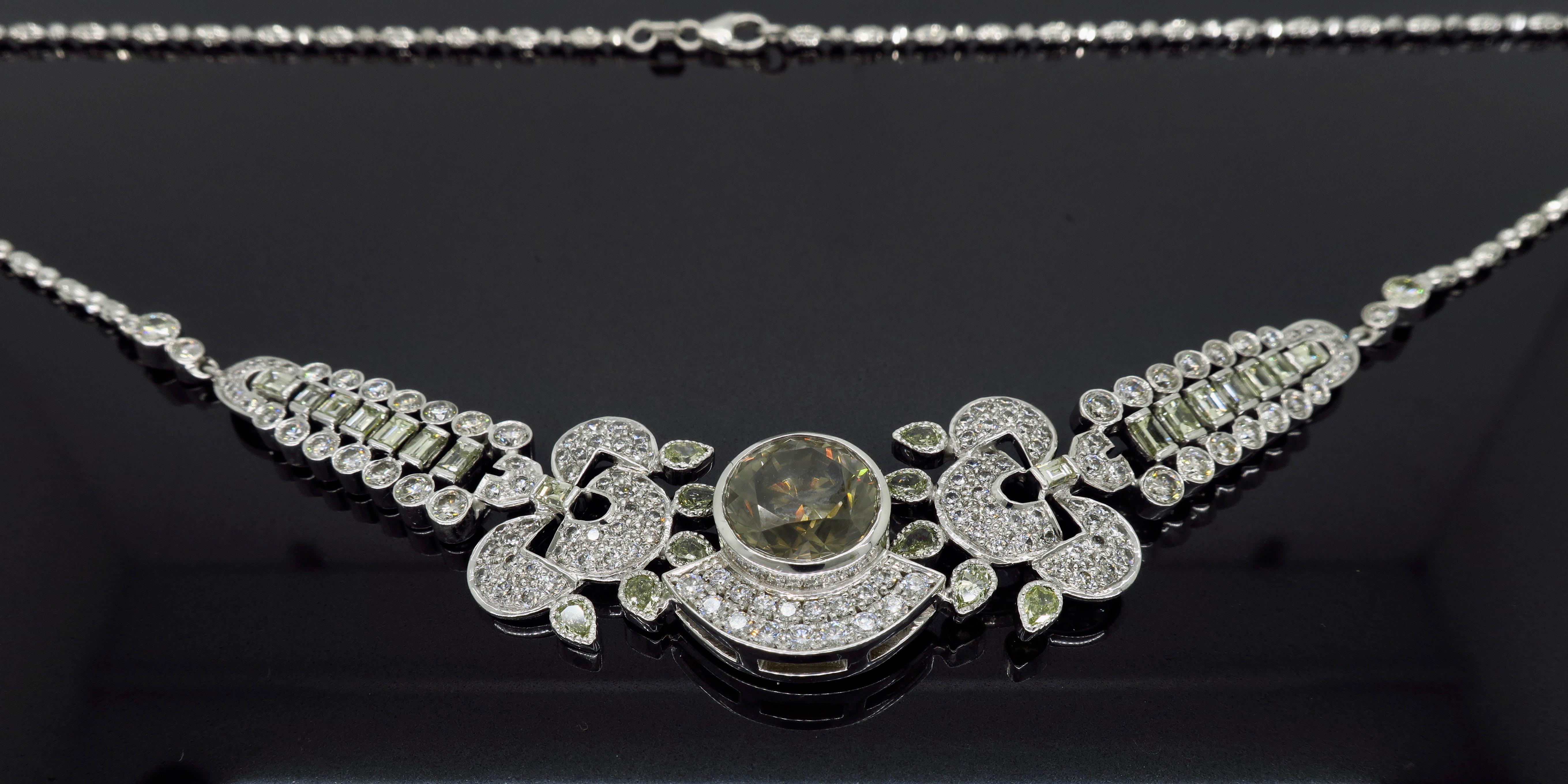 9.50 Carat Diamond Necklace In Excellent Condition In Webster, NY