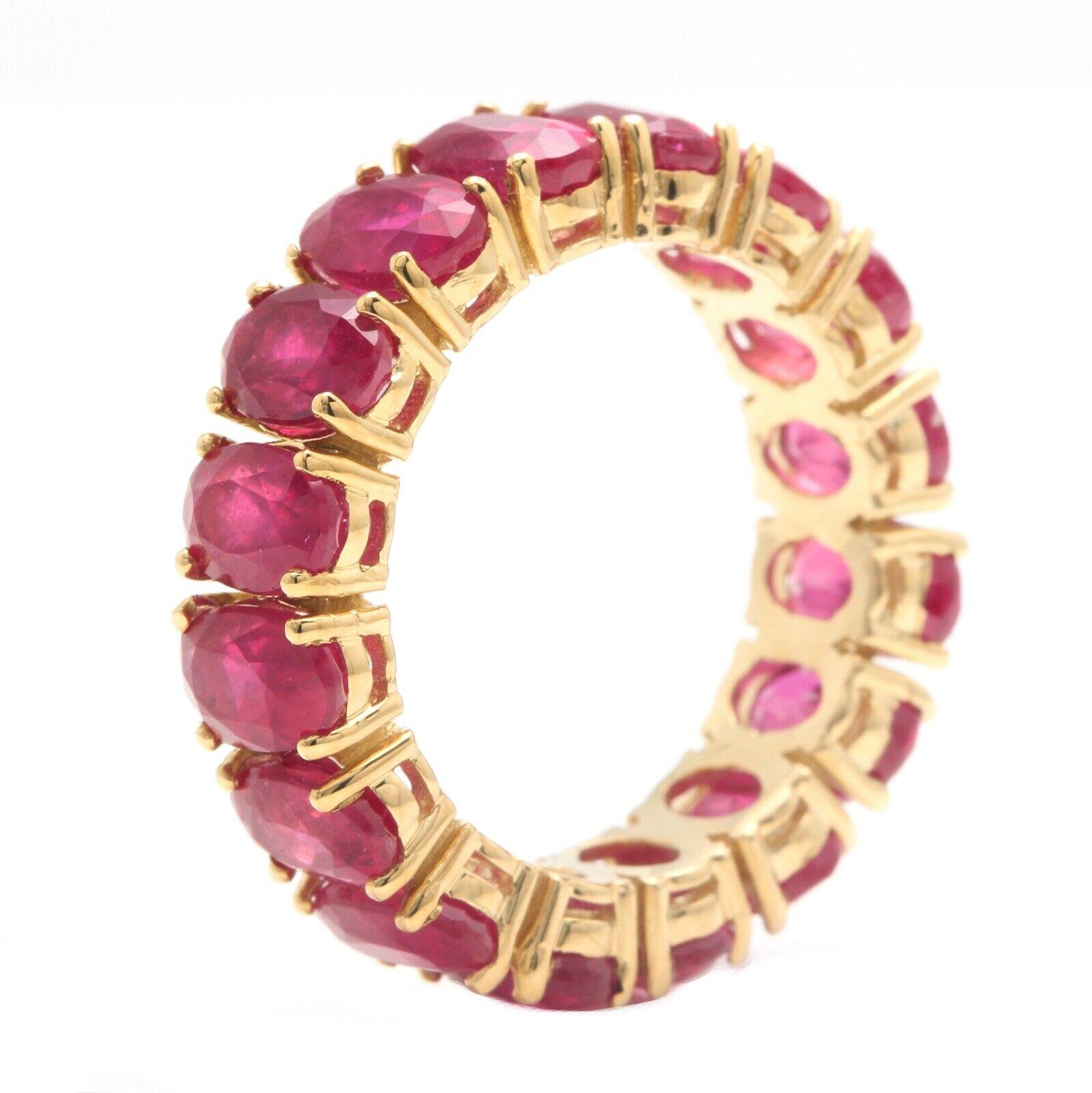 9.50 Carats Natural Ruby 14K Solid Yellow Gold Eternity Ring

Natural Round Ruby Weight is: Approx. 9.50 Carats 

Ruby Measures: Approx. 6 x 4mm

Ruby Treatment: Fracture Filing

Ring size: 7 

Ring total weight: 6.5 grams

Disclaimer: all weights,