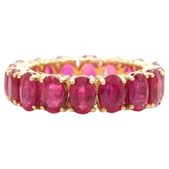 9.50Ct Natural Ruby 14K Solid Yellow Gold Eternity Ring