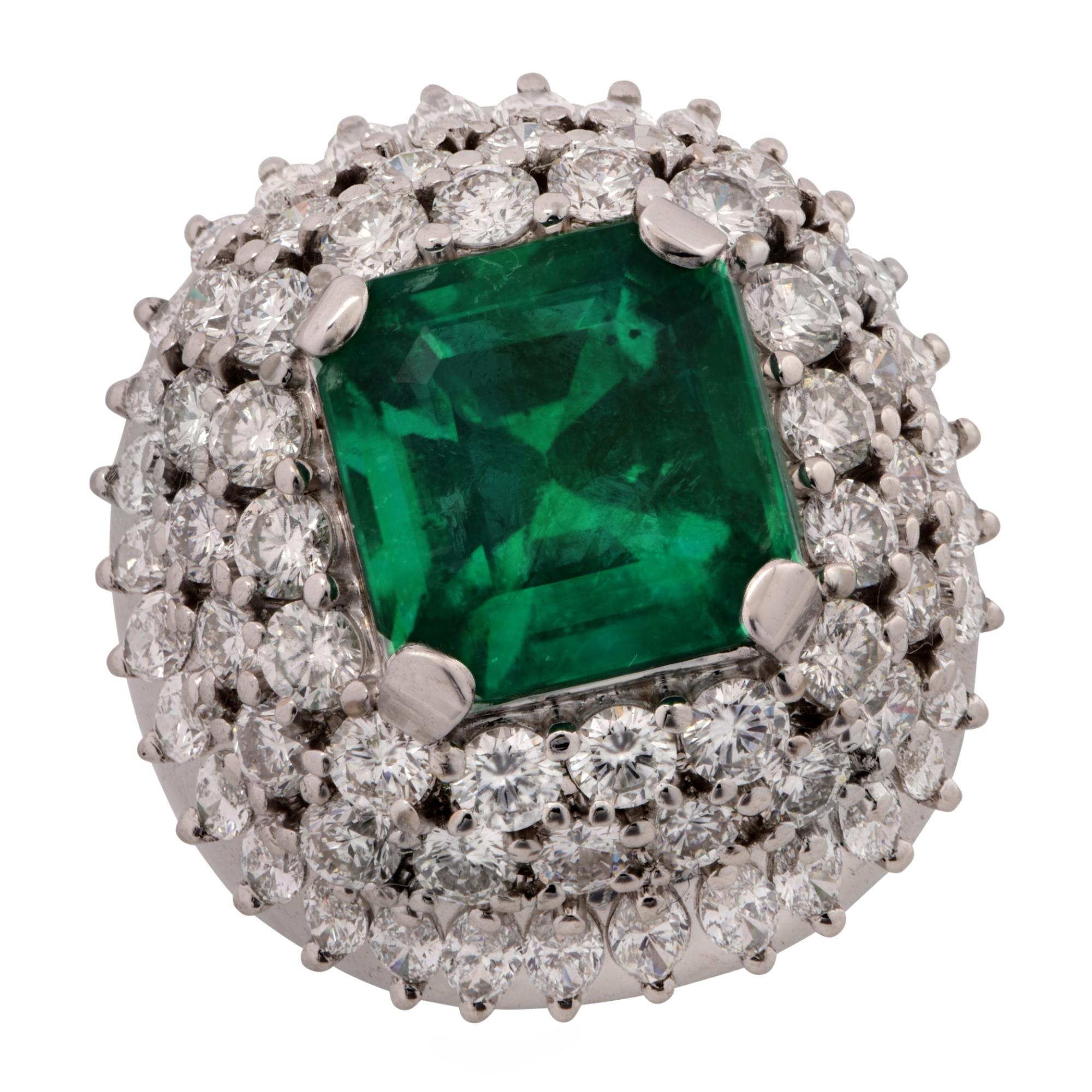 9.51 Carat Emerald and Diamond Ring
