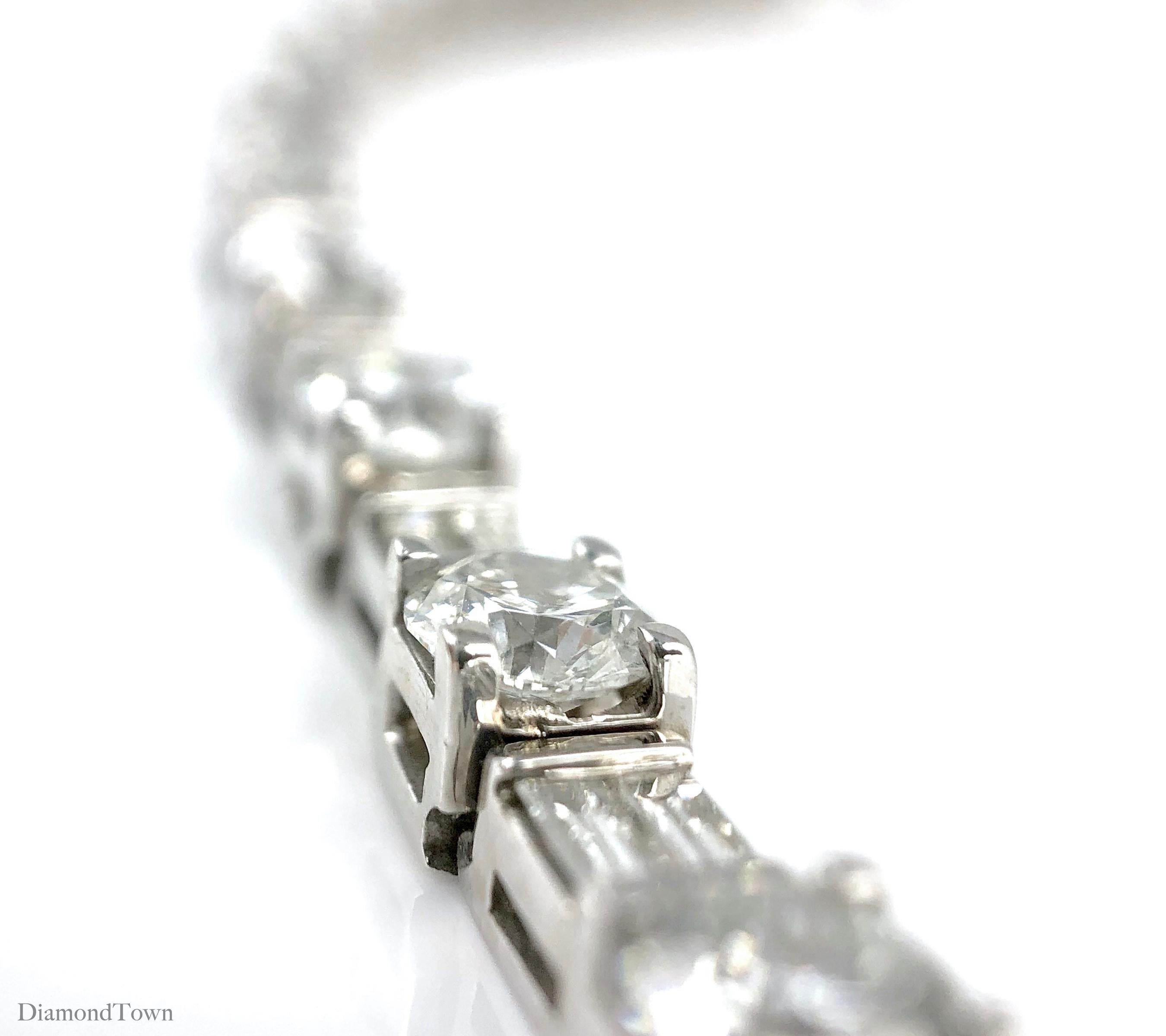 round and baguette diamond bracelet